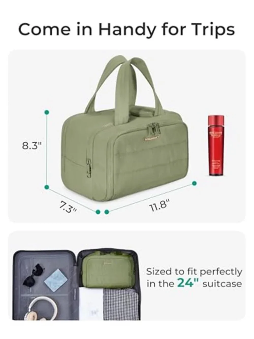 Large Hanging Toiletry Bag Travel Makeup Organizer Waterproof Cosmetic Case